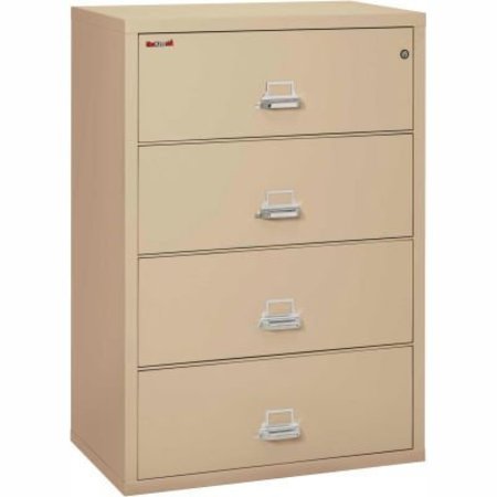 FIRE KING Fireking Fireproof 4 Drawer Lateral File Cabinet - Letter-Legal Size 37-1/2"W x 22"D x 53"H - Putty 43822CPA